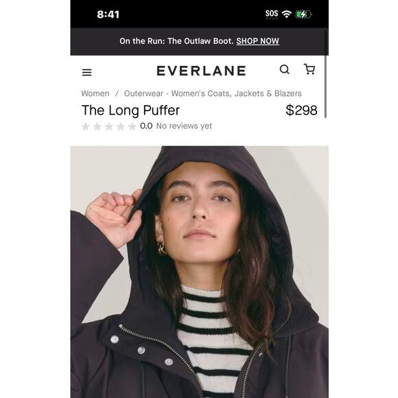 Everlane The ReNew Long Puffer Jacket Long Sleeve Black Size X Large NWT - Picture 7 of 14